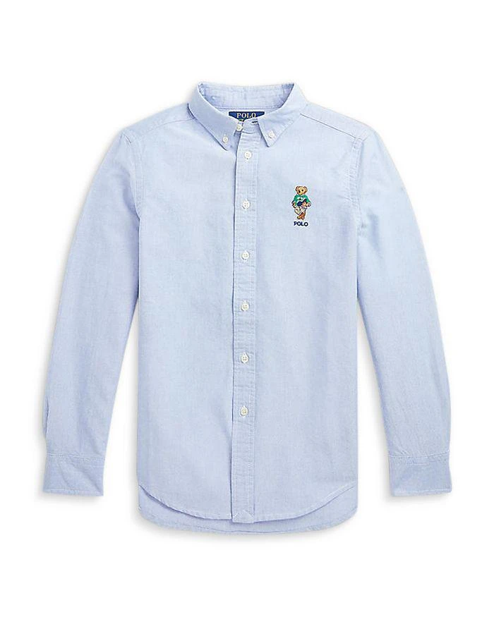 商品Ralph Lauren|Boys' Polo Bear Cotton Oxford Shirt - Little Kid, Big Kid,价格¥334,第1张图片