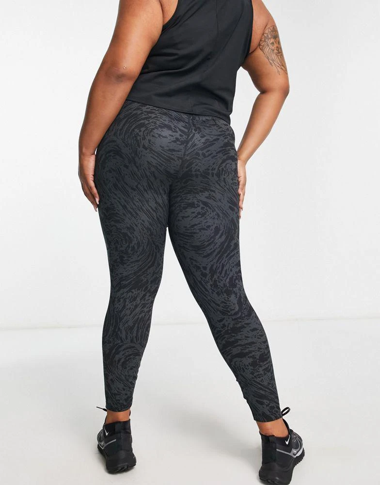 商品NIKE|Nike Training Plus Icon Clash One Dri-FIT high rise printed 7/8 leggings in black,价格¥583,第2张图片详细描述