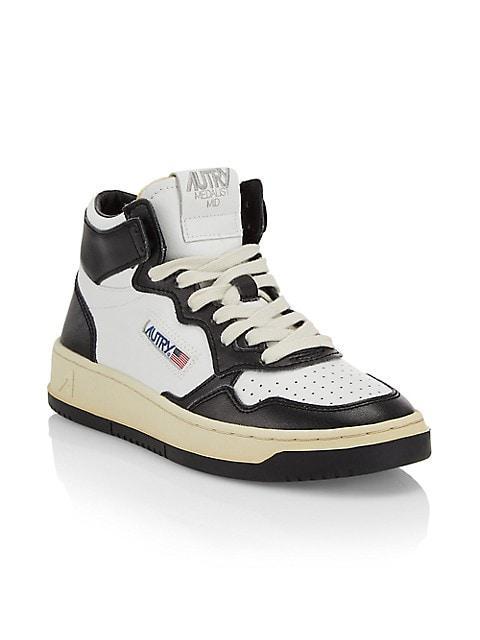 商品Autry|Medalist Leather Mid-Top Sneakers,价格¥1571,第4张图片详细描述