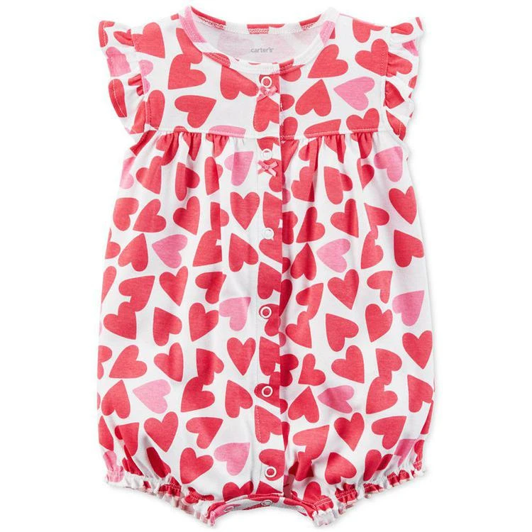商品Carter's|Heart-Print Cotton Romper, Baby Girls,价格¥31,第1张图片