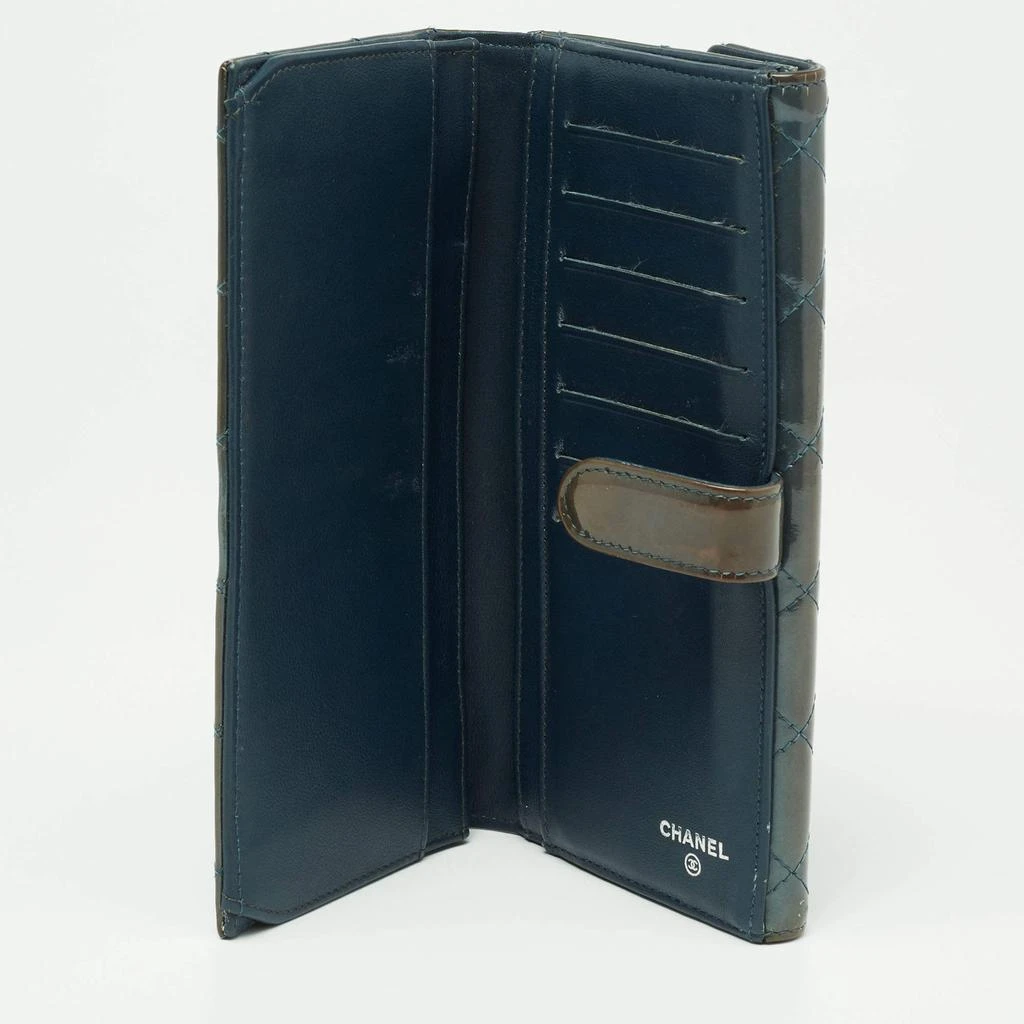 商品[二手商品] Chanel|Chanel Green Quilted Patent Leather CC Flap Continental Wallet,价格¥4331,第3张图片详细描述