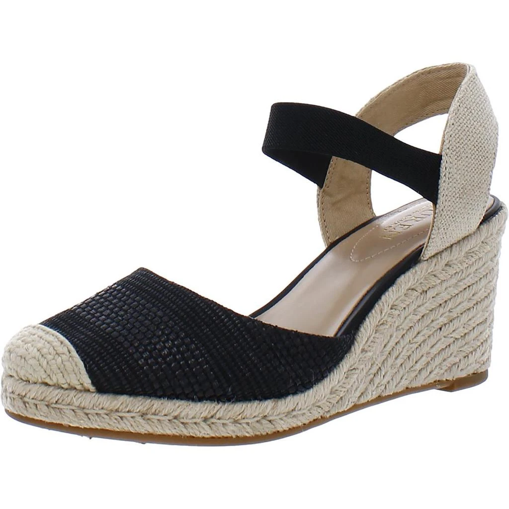 商品Ralph Lauren|Lauren Ralph Lauren Womens Pearle Wedges Ankle Strap Espadrille Heels,价格¥116,第1张图片