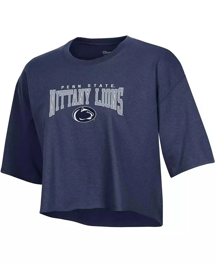 商品CHAMPION|Women's Heather Navy Penn State Nittany Lions Boyfriend Cropped T-shirt,价格¥225,第2张图片详细描述