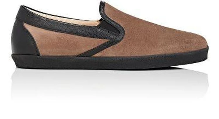 商品Barneys New York|Leather-Trimmed Slip-On Sneakers,价格¥961,第1张图片