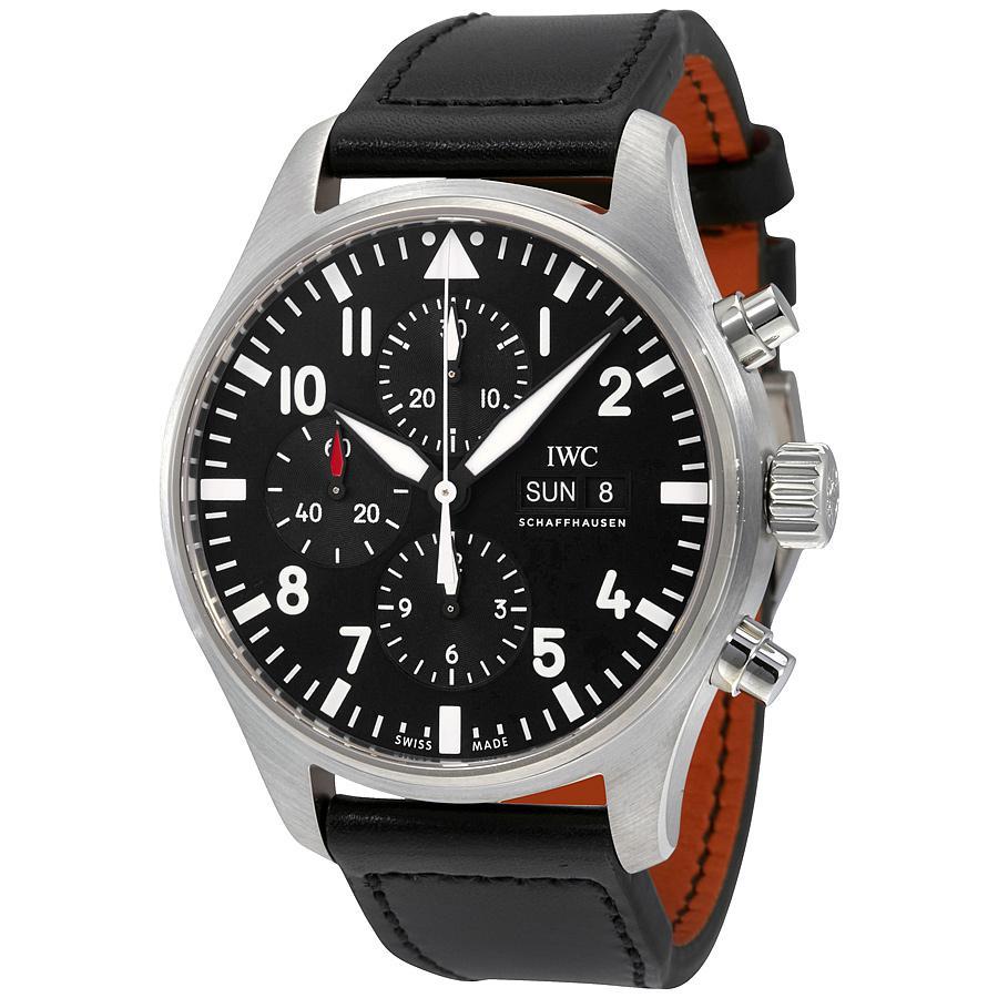 商品[二手商品] IWC Schaffhausen|Pre-Owned IWC Pilot Black Automatic Chronograph Mens Watch IW377709,价格¥32608,第1张图片