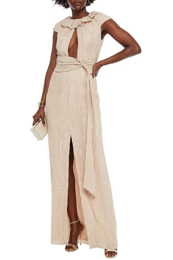 商品ROLAND MOURET|Rila knotted cutout silk-satin jacquard gown,价格¥3866,第4张图片详细描述