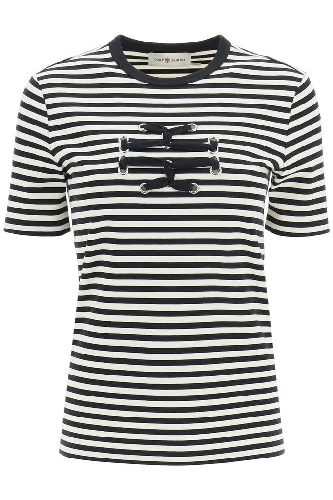 商品Tory Burch|Tory burch 'double t' striped t-shirt,价格¥1223,第1张图片