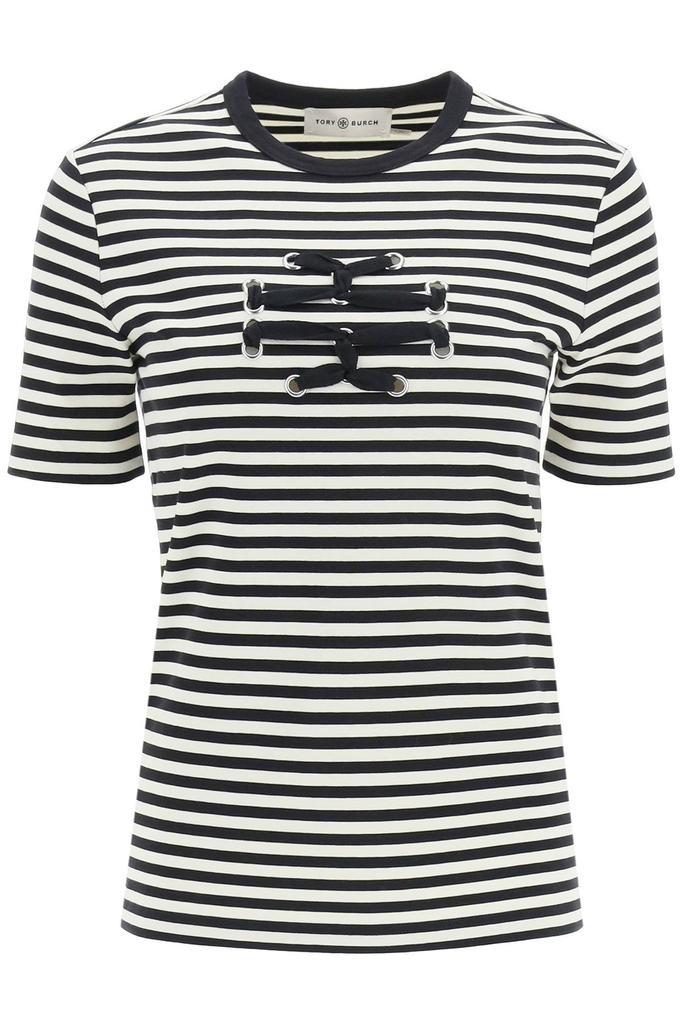 商品Tory Burch|Tory burch 'double t' striped t-shirt,价格¥1978,第1张图片