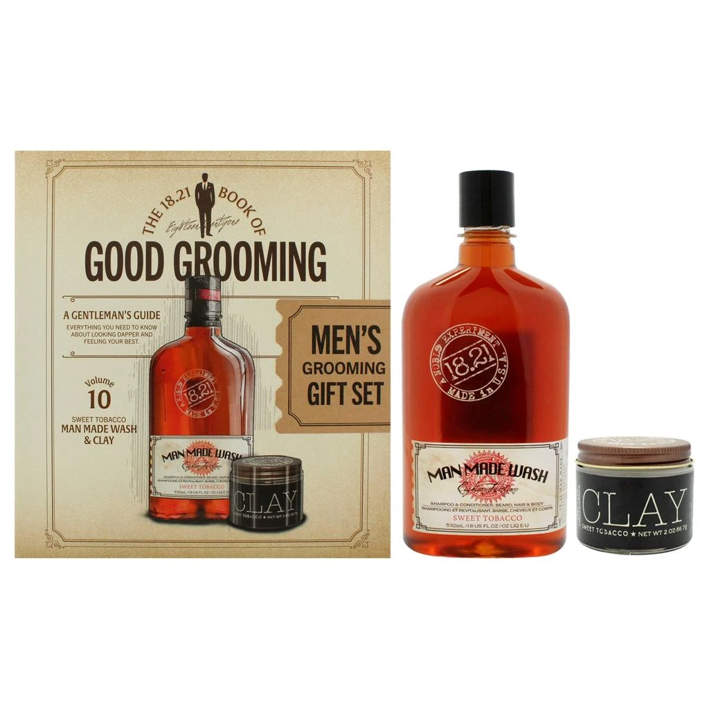 商品18.21 Man Made|Book of Good Grooming Volume 10 Set - Sweet  by  for Men - 2 Pc 18oz Man Made Wash 3-In-1 Shampoo, Conditioner and Body Wash, 2oz Clay,价格¥386,第1张图片