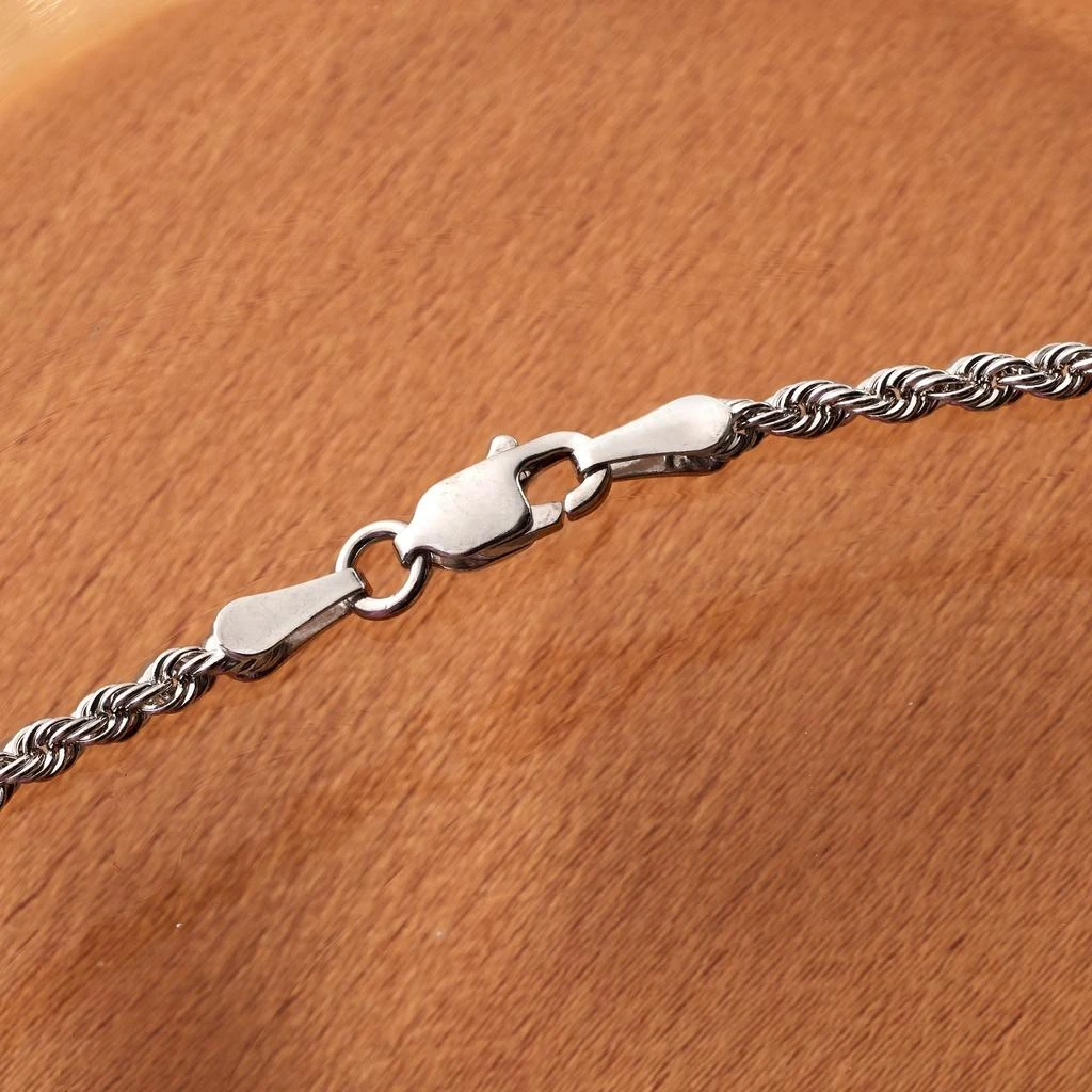 商品Ross-Simons|2mm Sterling Silver Rope-Chain Necklace,价格¥876,第3张图片详细描述