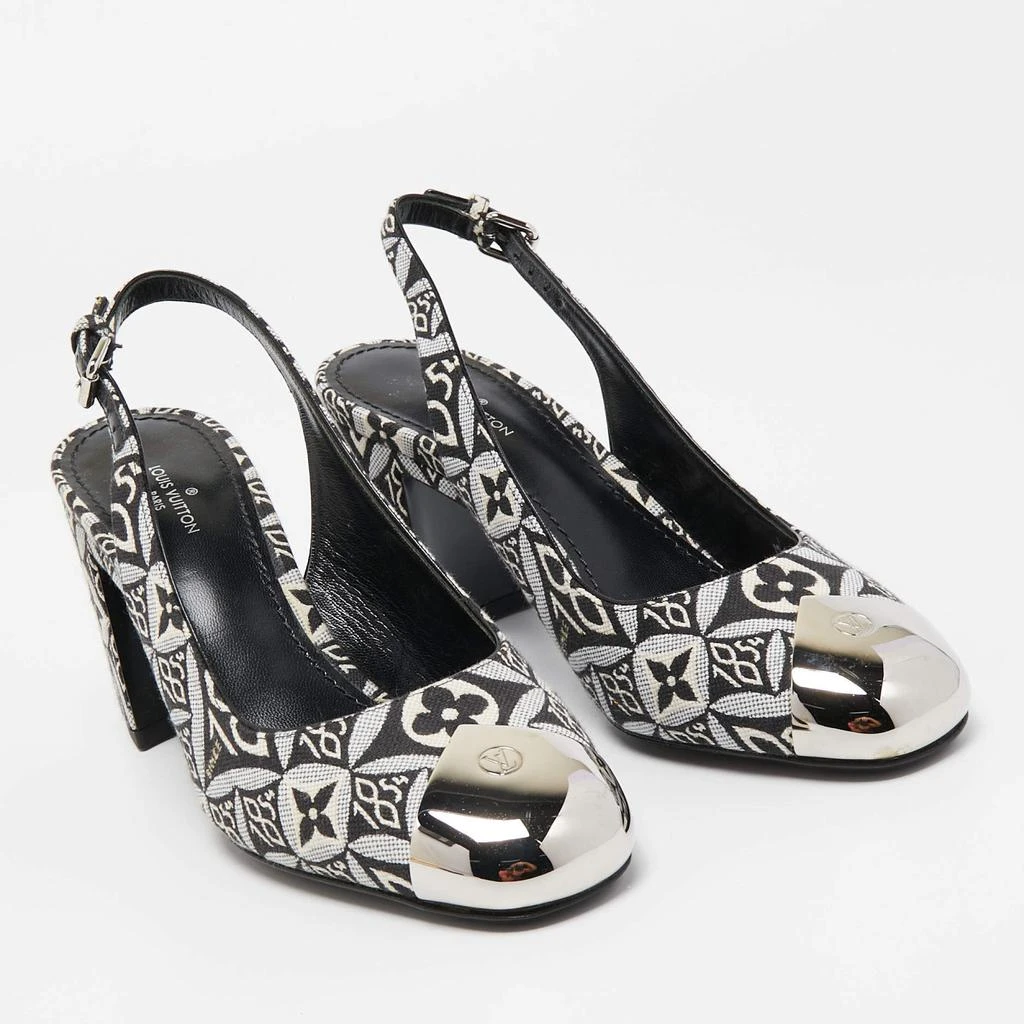 商品[二手商品] Louis Vuitton|Louis Vuitton Monochrome 1854 Monogram Canvas Slingback Pumps Size 36,价格¥3657,第4张图片详细描述