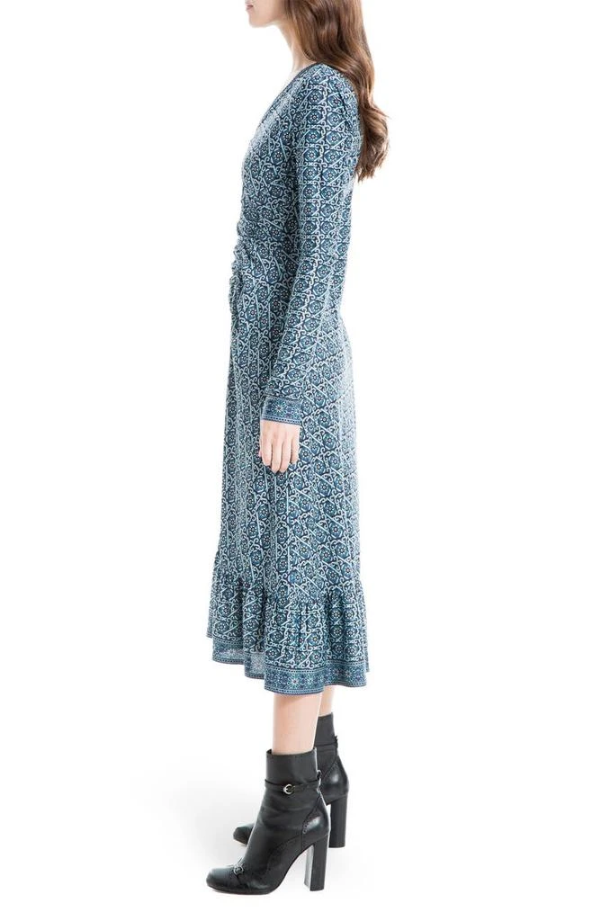 商品MAXSTUDIO|Long Sleeve Printed Wrap Dress,价格¥263,第3张图片详细描述