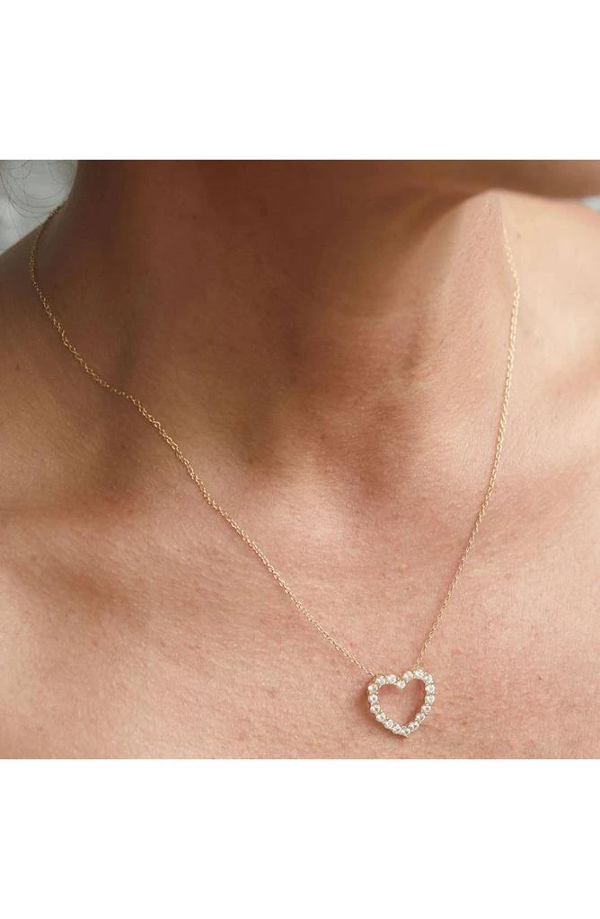 商品Savvy Cie Jewels|18K Gold Vermeil Lab Created White Sapphire Heart Pendant Necklace,价格¥248,第2张图片详细描述