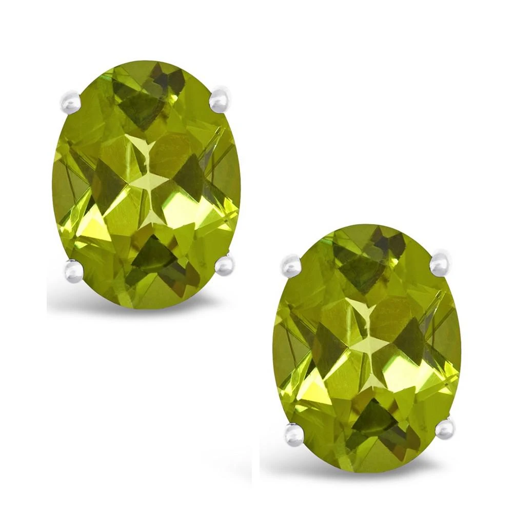 商品Macy's|Oval-cut Gemstone Stud Earrings in 14K White Gold,价格¥11194,第3张图片详细描述