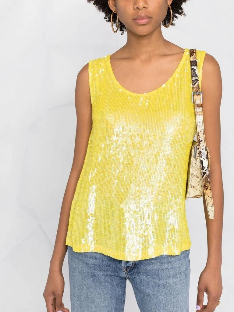 商品Parosh|PAROSH sequinned tank top yellow,价格¥1975,第5张图片详细描述