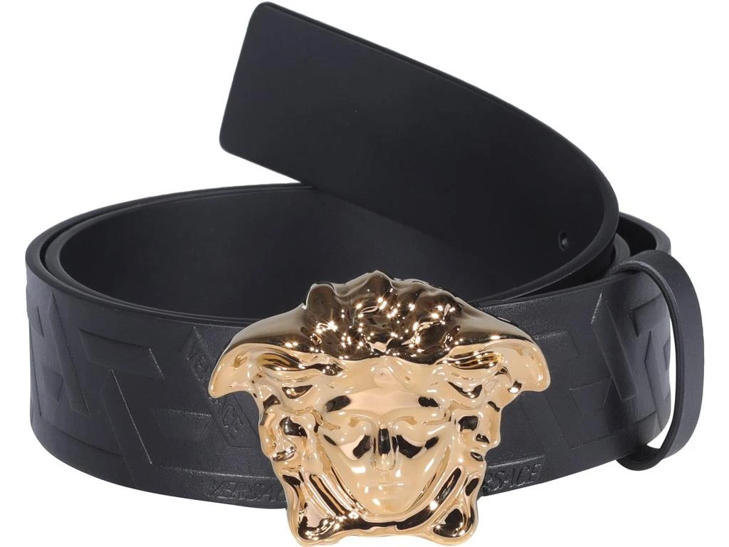 商品Versace|Versace Medusa Plaque Allover Logo Embossed Belt,价格¥2808,第2张图片详细描述