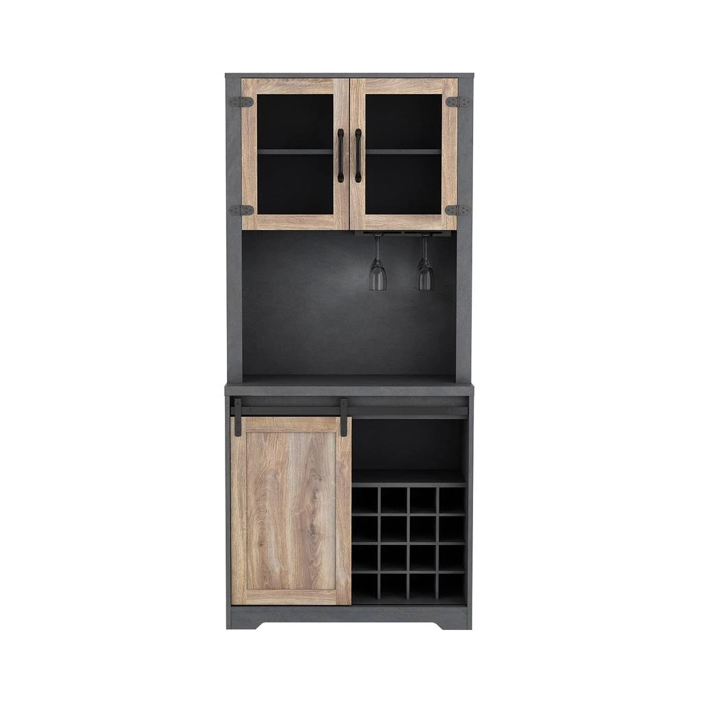 商品Streamdale Furniture|Streamdale 31 Inch Farmhouse Barn Door Bar Cabinet For Living Room,价格¥3466,第3张图片详细描述