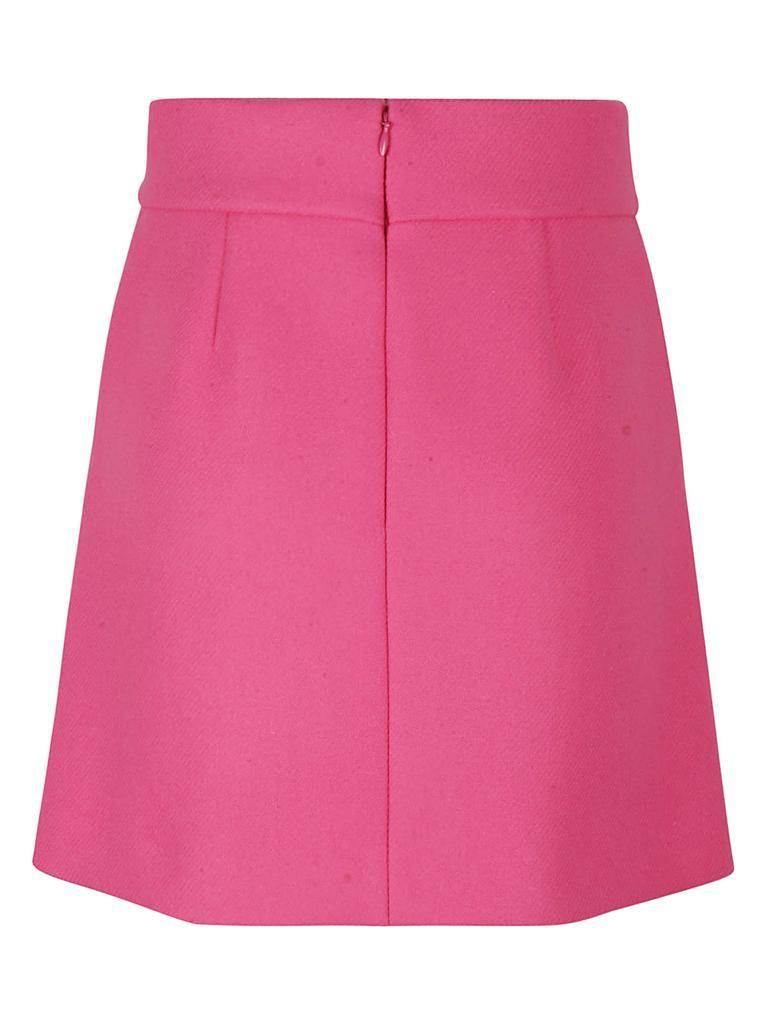 商品RED Valentino|RED Valentino Rear Zip Plain Midi Skirt,价格¥1707,第4张图片详细描述