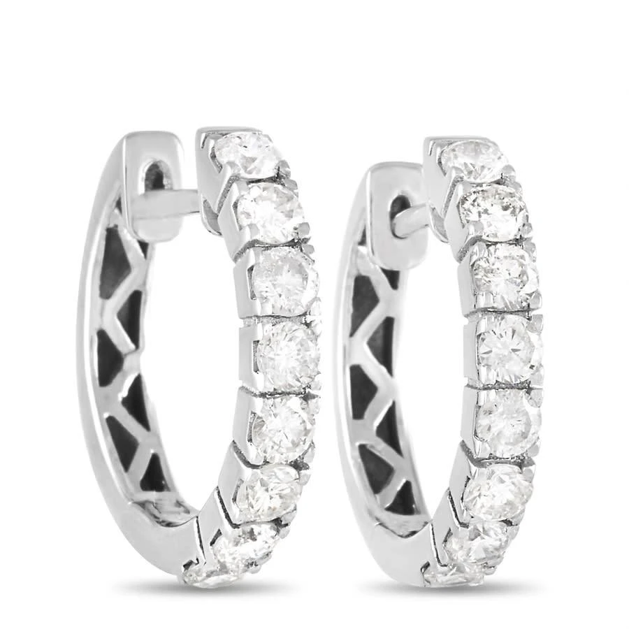 商品LB Exclusive|14K White Gold 0.86ct Diamond Hoop Earrings,价格¥7797,第1张图片