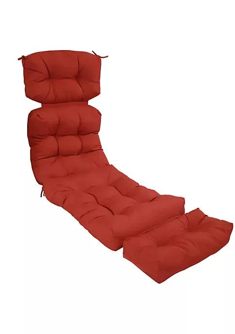 商品belk|Decor Indoor Outdoor Olefin Tufted Chaise Lounge Chair Cushions   Red,价格¥754,第2张图片详细描述