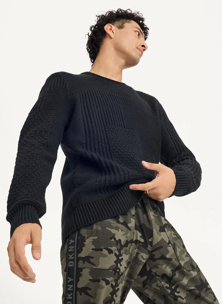 商品DKNY|Patchwork Stitch Crewneck Sweater,价格¥226,第1张图片