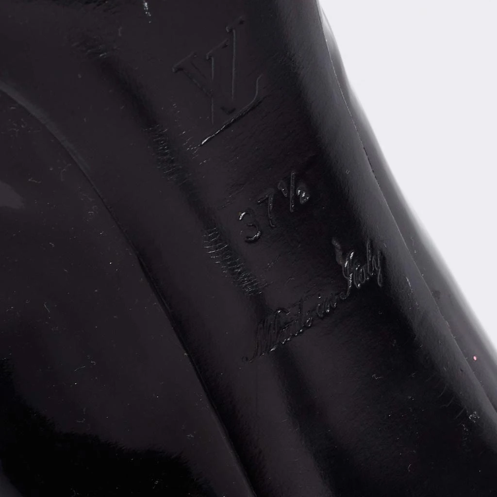 Louis Vuitton Black Patent Leather Oh Really! Peep Toe Platform Pumps Size 37.5 商品