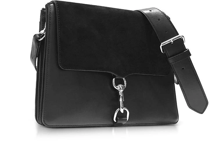 商品Rebecca Minkoff|Rebecca Minkoff M.A.B. 皮革和麂皮大号单肩包,价格¥1356,第2张图片详细描述