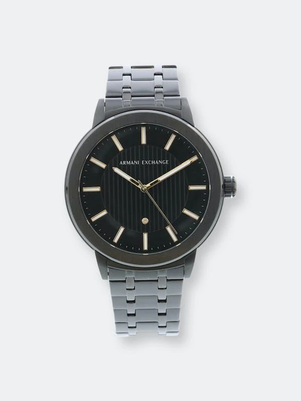 商品Armani Exchange|Armani Exchange Men's 3 Hand Stainless Steel AX1465 Black Stainless-Steel Japanese Quartz Fashion Watch ONE SIZE,价格¥1140,第1张图片