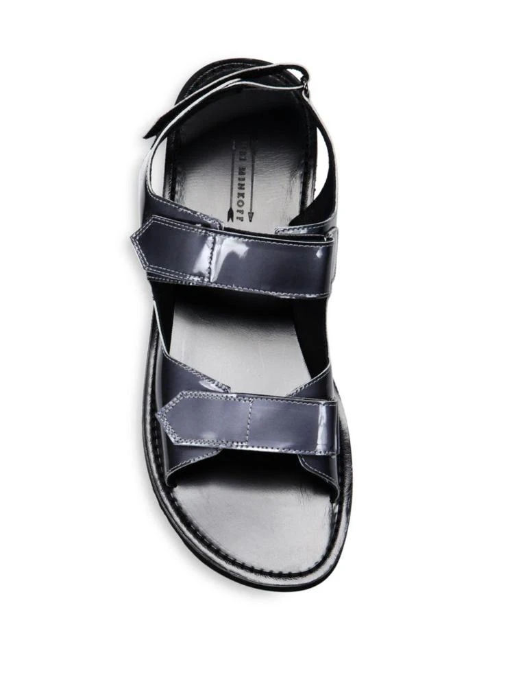 商品Uri Minkoff|Riva Metallic Leather Grip-Tape Strap Sandals,价格¥1462,第4张图片详细描述