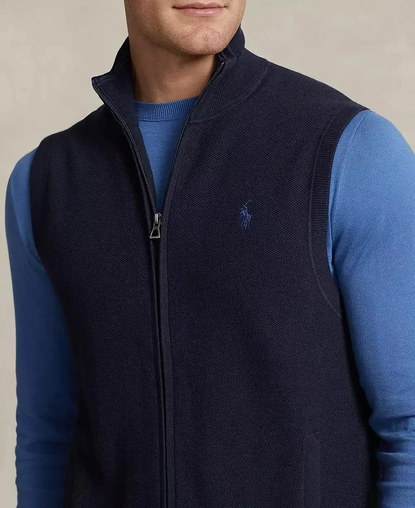 商品Ralph Lauren|Men's Mesh-Knit Cotton Full-Zip Sweater Vest,价格¥674,第3张图片详细描述