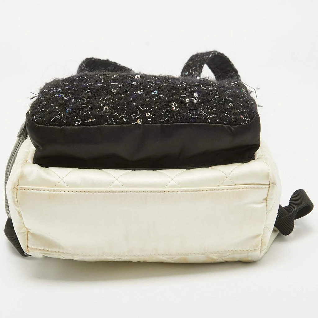 Chanel Black/Off White Quilted Satin and Tweed Sequins Mini Backpack 商品