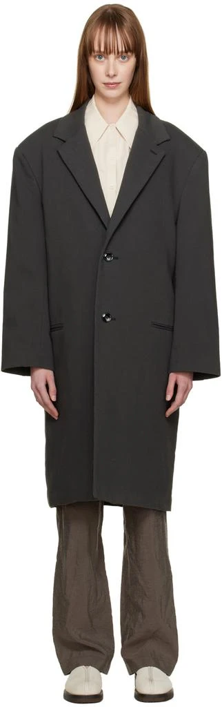 商品Lemaire|Gray Chesterfield Coat,价格¥2745,第1张图片