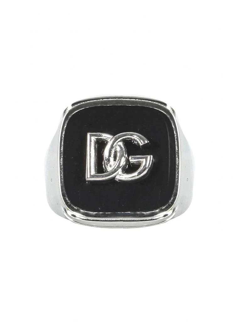 商品Dolce & Gabbana|DOLCE & GABBANA ENAMEL AND LOGO RING,价格¥1417,第1张图片