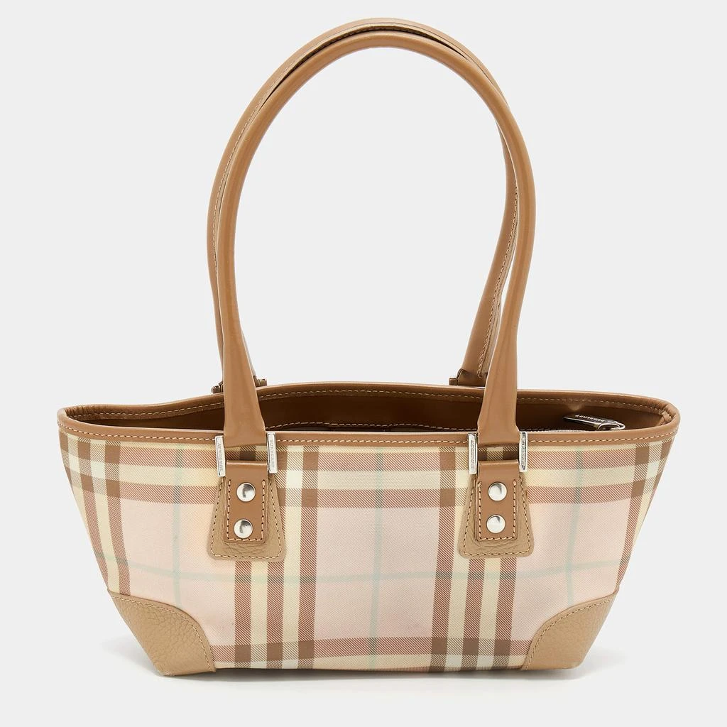 商品[二手商品] Burberry|Burberry Pale Pink/Beige Nova Check Coated Canvas and Leather Tote,价格¥1256,第1张图片