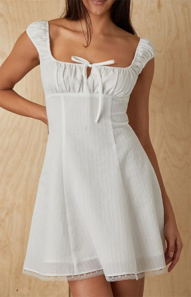 Maggie Tie Front Ruched Mini Dress 商品