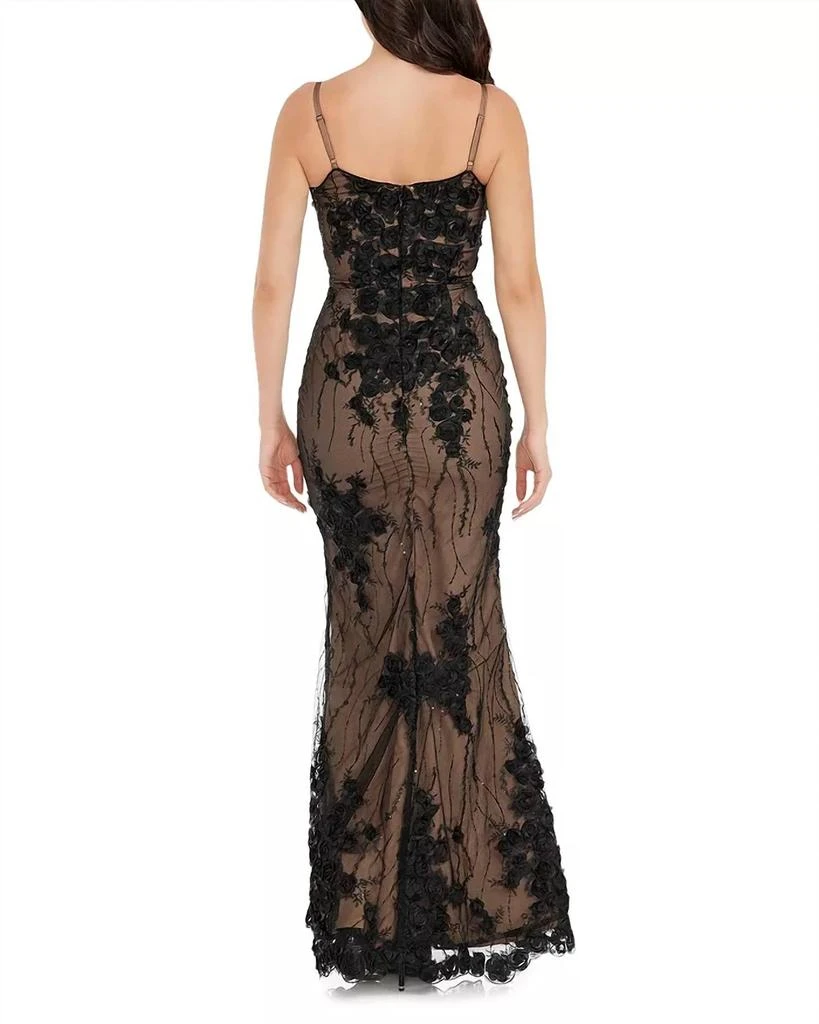 商品Dress The Population|Dress The Population - Giovanna Floral Mesh Appliqué Gown,价格¥1578,第2张图片详细描述
