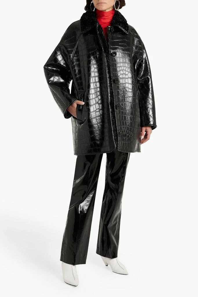 商品STAND STUDIO|Amira faux croc-effect leather coat,价格¥1976,第2张图片详细描述