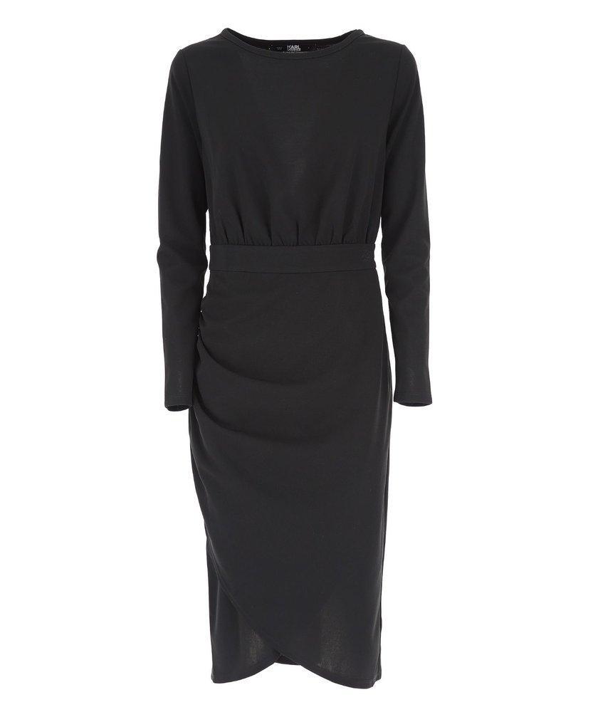 商品Karl Lagerfeld Paris|Karl Lagerfeld Long-Sleeved Jersey Dress,价格¥1487,第1张图片
