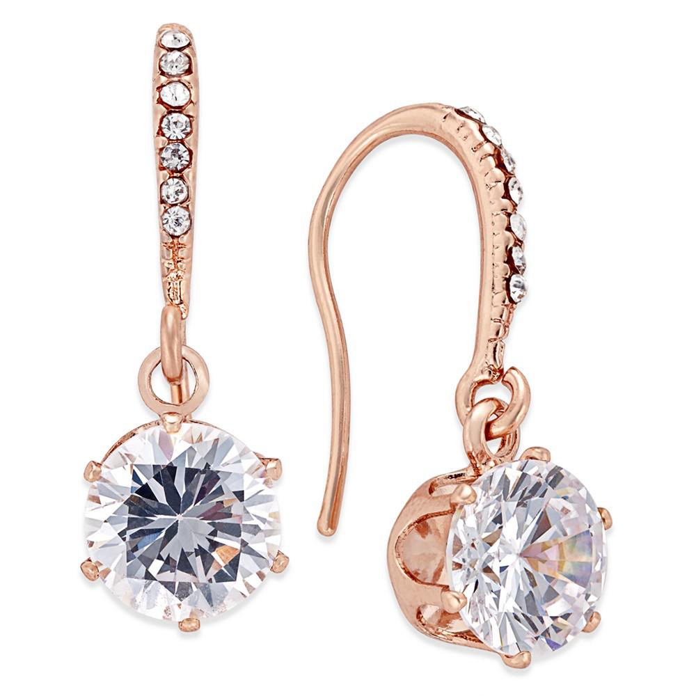 Rose Gold-Tone Cubic Zirconia Drop Earrings, Created for Macy's商品第1张图片规格展示