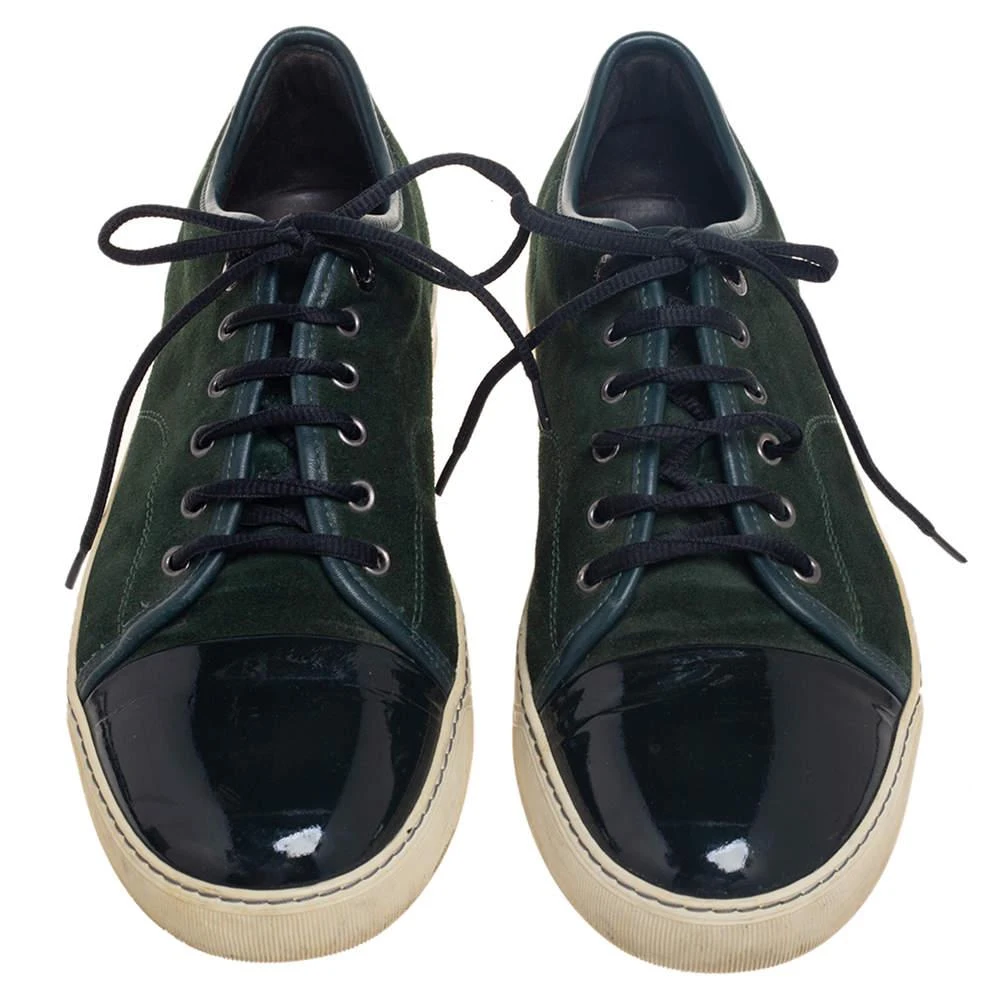 商品[二手商品] Lanvin|Lanvin Green Patent And Suede Low Top Sneakers Size 42,价格¥923,第3张图片详细描述