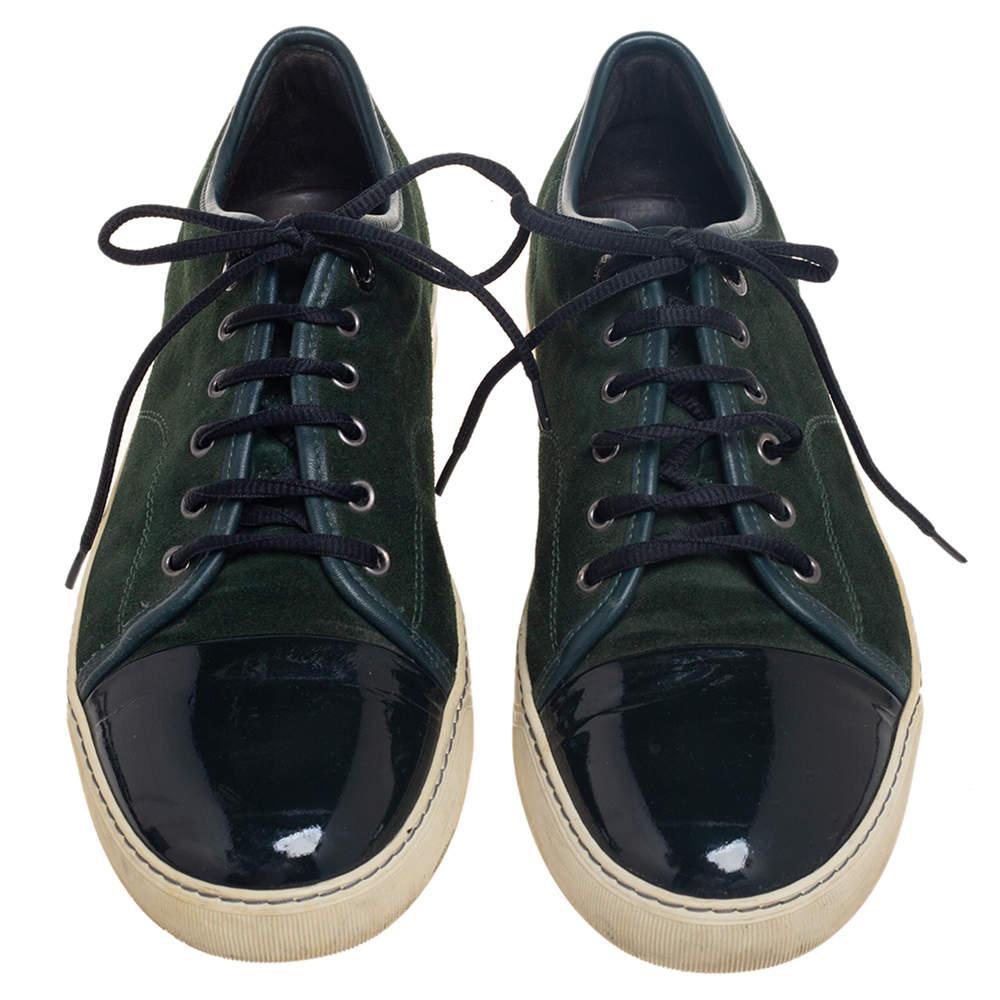 商品[二手商品] Lanvin|Lanvin Green Patent And Suede Low Top Sneakers Size 42,价格¥1088,第5张图片详细描述