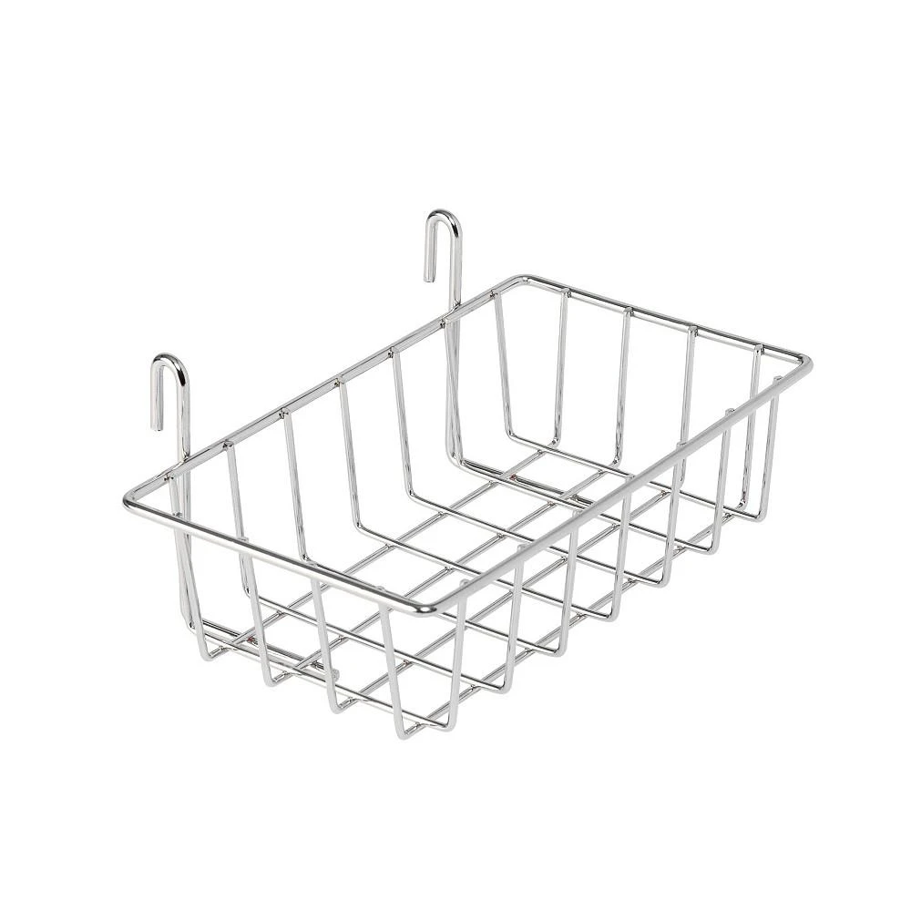 商品Honey Can Do|8-Piece Chrome Wire Wall Grid with Storage Accessories,价格¥157,第5张图片详细描述