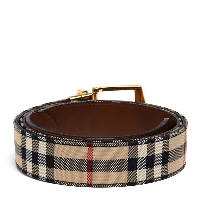 Burberry 博柏利 男士Horseferry牛皮格纹双面两用商务休闲牛皮腰带皮带 3975776 商品