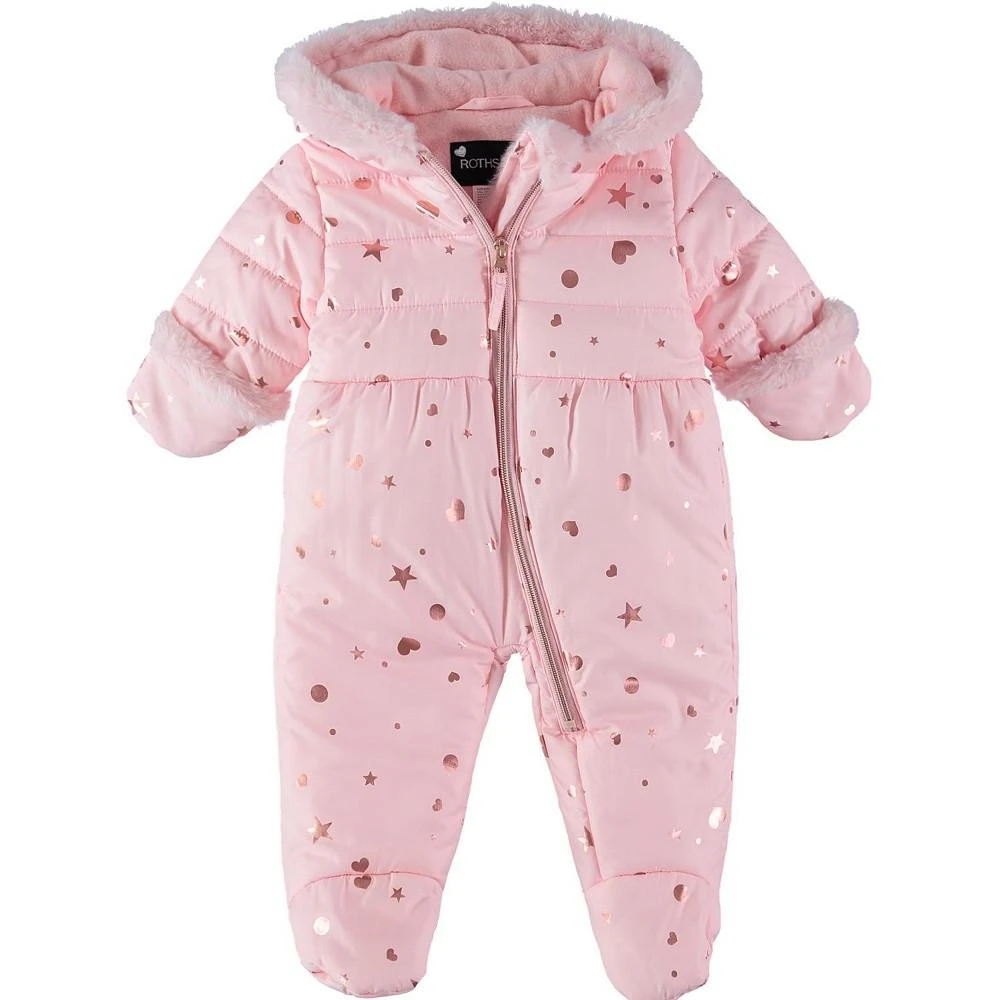 商品S Rothschild & CO|Rothschild Baby Girls Foil Print Zip Up Pram Snowsuit,价格¥162,第1张图片