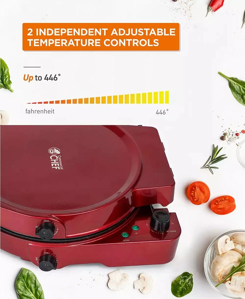 商品Commercial Chef|Countertop Pizza Maker, Indoor Electric Countertop Grill, Quesadilla Maker with Timer,价格¥903,第5张图片详细描述