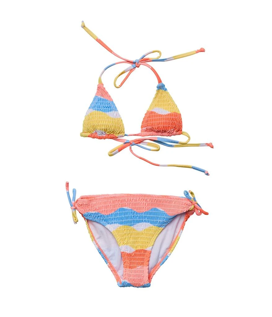 商品Snapper Rock|Good Vibes Triangle Shirred Bikini (Big Kids),价格¥389,第1张图片