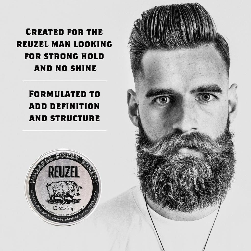 商品Reuzel|Concrete Hold Matte Pomade by  for Men - 1.3 oz Pomade,价格¥129,第2张图片详细描述