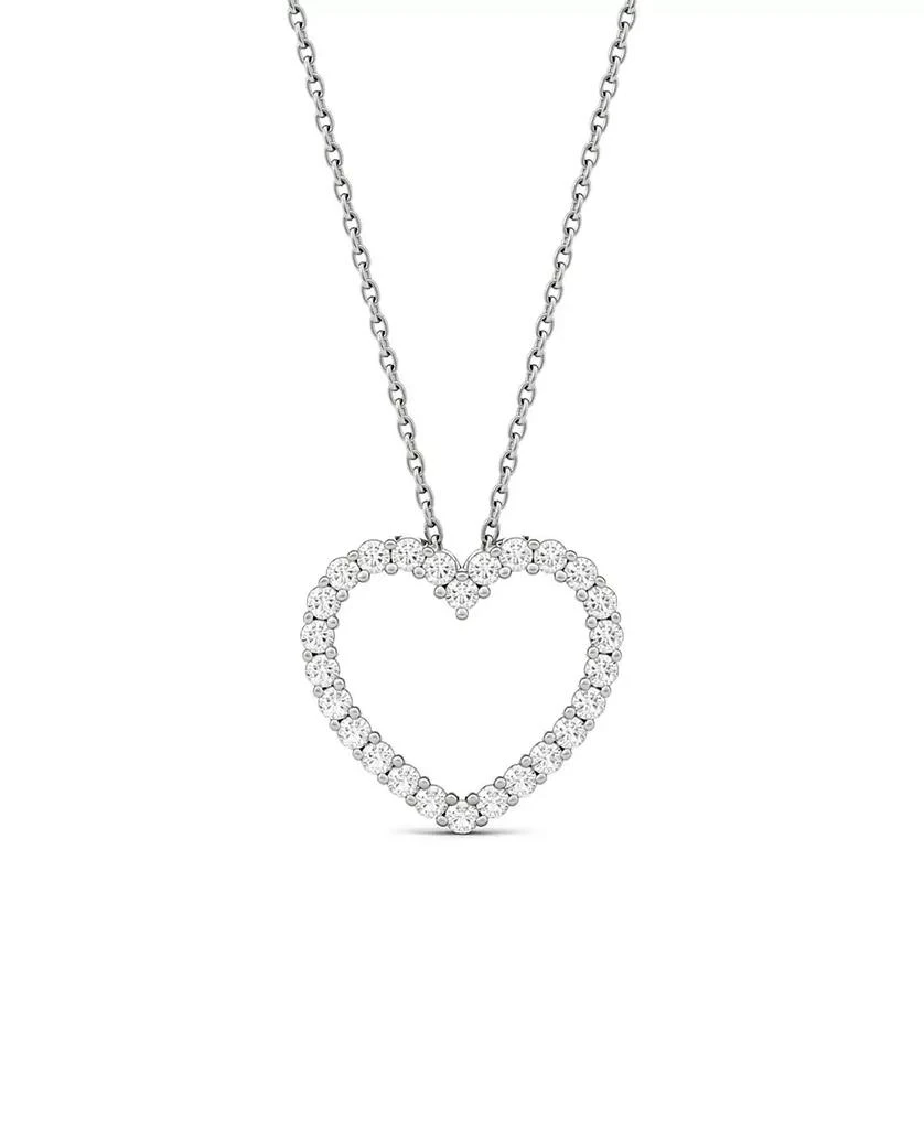 商品Charles & Colvard|Moissanite Heart Pendant 3/8 ct. t.w. Diamond Equivalent in 14k White Gold,价格¥5284,第1张图片