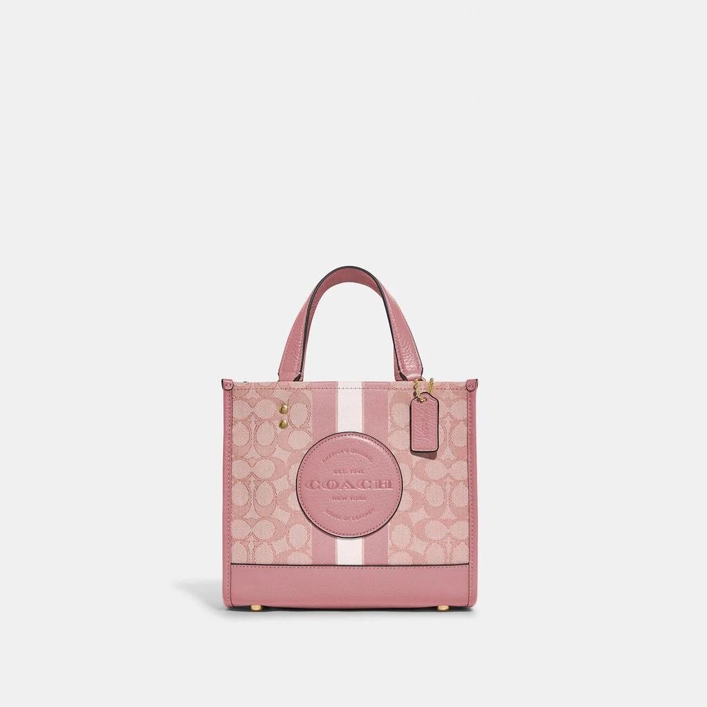 Coach Outlet Coach Outlet Dempsey Tote 22 In Signature Jacquard With Stripe And Coach Patch 10