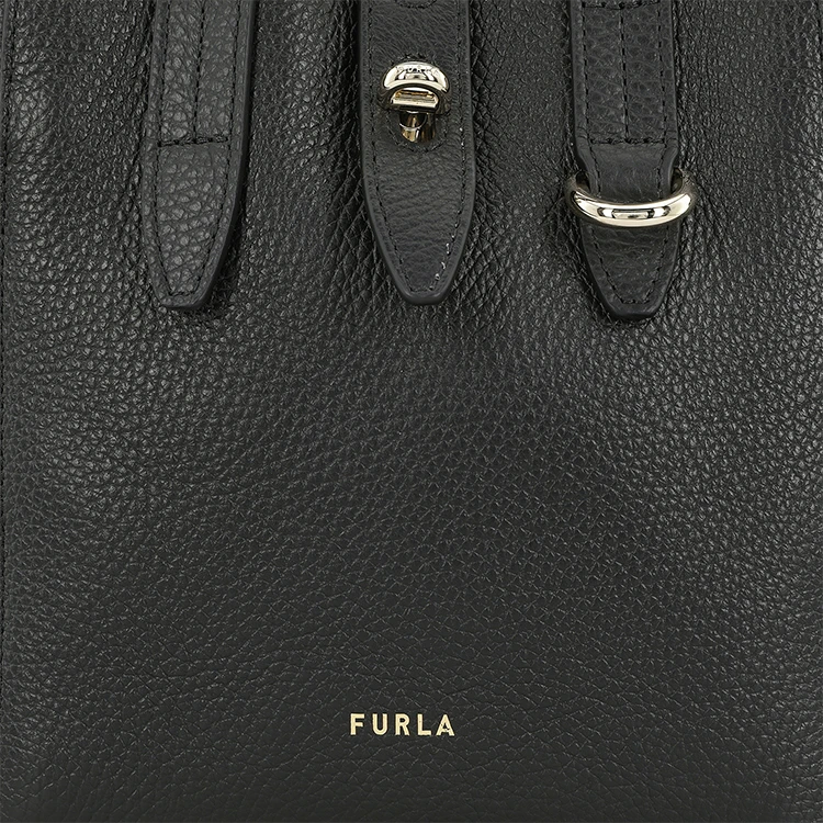 商品[国�内直发] Furla|Net系列 17号Nero可调节可拆卸肩带 小牛皮 菜篮子托特包Tote包购物袋单肩斜挎手提包 迷你 女款 黑色,价格¥1398,第7张图片详细描述